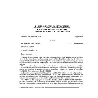 Togadia A Serial Offender: SC Uphol...