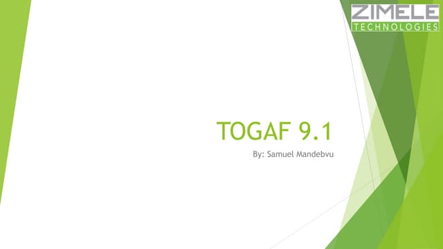 Learn Togaf 9.1 in 100 slides!