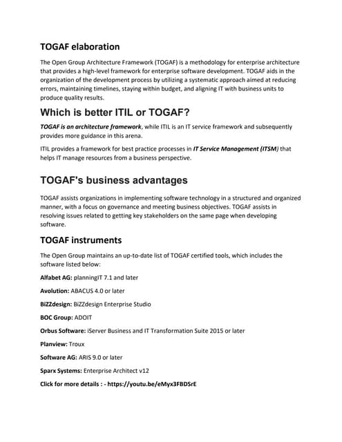 TOGAF 10 Certification PPT TOGAF 10 Certification PPT