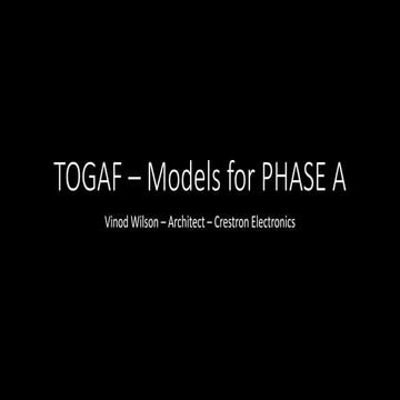 Togaf – models for phase A