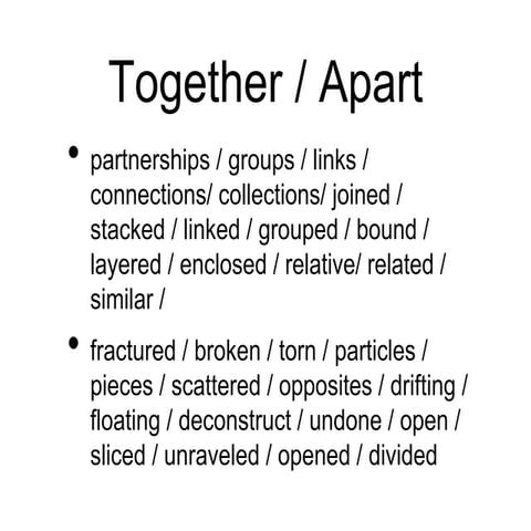 Together and Apart - OVERVIEW