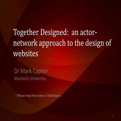 Actor Network Theory - Modernity to Postmodernity | PPTX