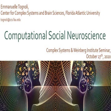 Computational Social Neuroscience - E Tognoli