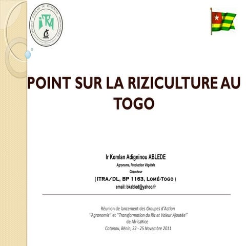 Togo ablede lancement groupe _action_agronomie_africa_rice_22nov