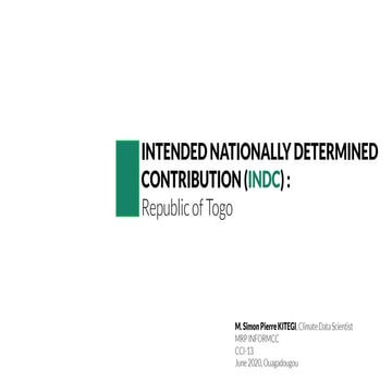 Togo INDC (Intended National Determined Contribution ),  (CPDN),Contribution ...