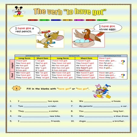 The verb to have got