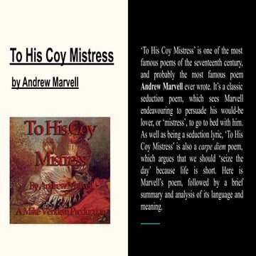 To His Coy Mistress by Andrew Marvell | PDF
