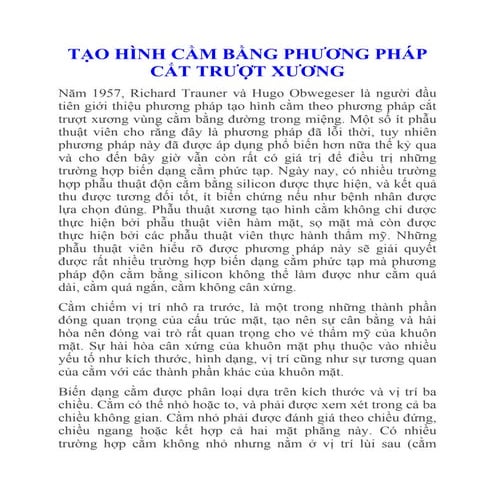 Tạo hình cằm bằng phương pháp cắt trượt xương