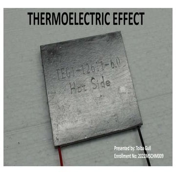 Thermoelectric effect