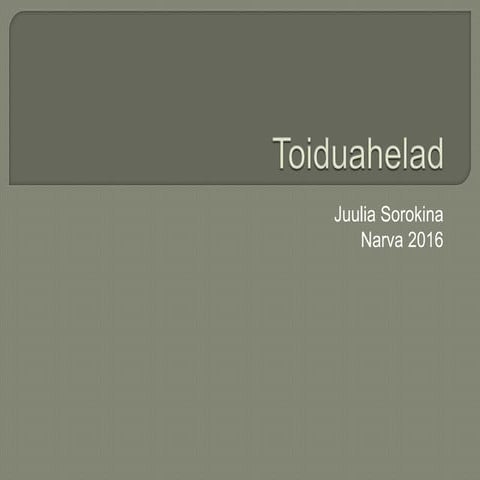 Toiduahel | PPT