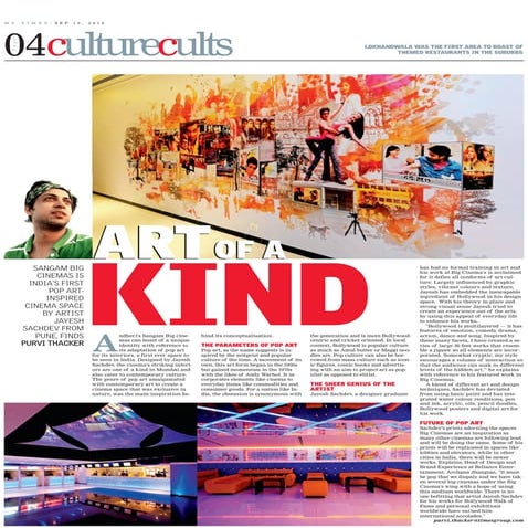 Times of India TOI- Art of a kind- Popart -2010