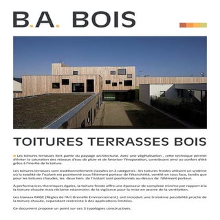 TOITURE TERRASSE SUR SUPPORT BOIS