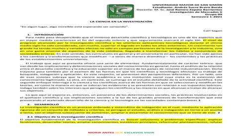 LA CIENCIA EN LA INVESTIGACIÓN