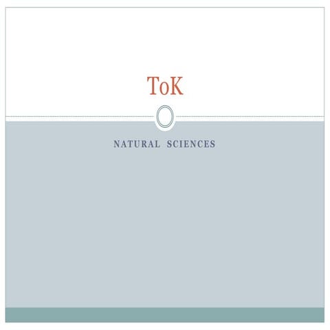 To k and natural sciences