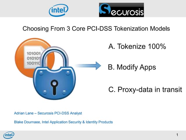 Tokenization Webinar featuring Securosis - Intel