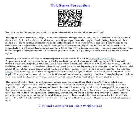 Tok Sample Essay | PDF