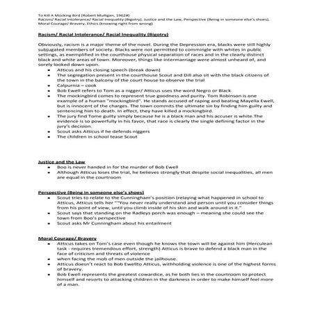 To kill a mocking bird - themes 