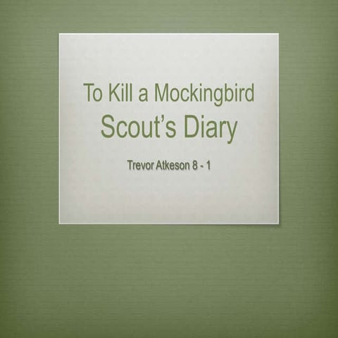 To kill a mockingbird Diary Entry's