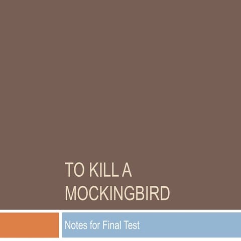 To kill a mockingbird test notes
