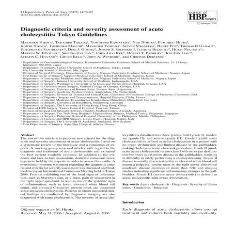 Tokio guidelines - COLECISTITIS AGUDA