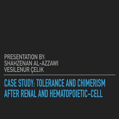 Tolerance and chimerism after renal and hematopoietic cell | PDF