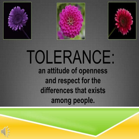 English presentation about Tolerance or accepting others | PPTX