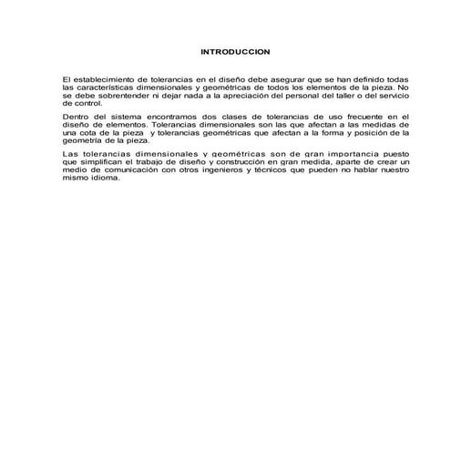 Tolerancias EN ELEMENTOS METALICOS