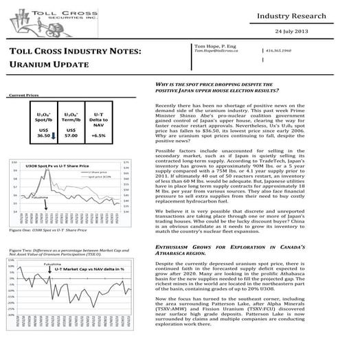 Toll Cross Industry Note: Uranium Update (July 24, 2013)
