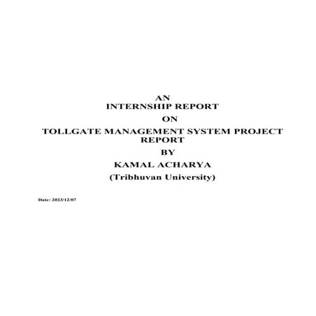 Tollgate management system project report..pdf