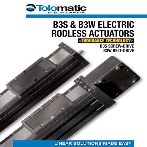 Tolomatic b3 s & b3w electric rodless actuator brochure