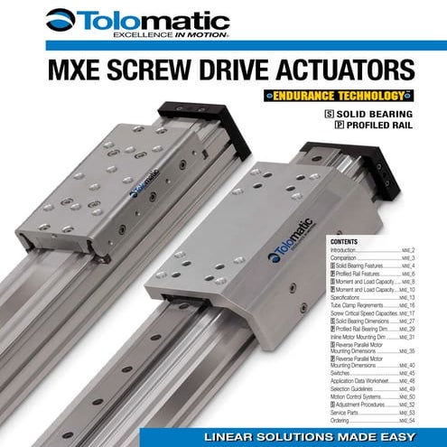 Tolomatic mxe electric rodless actuator catalog