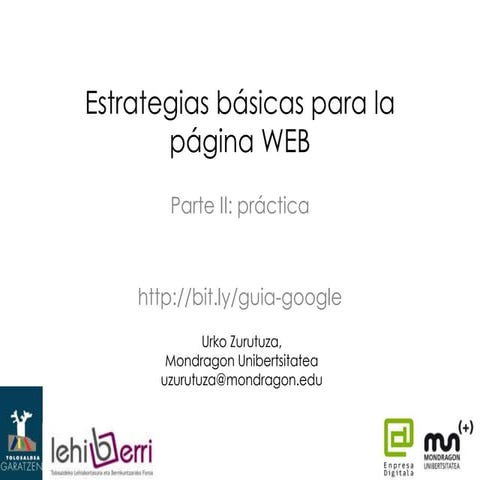 Tolosaldea Garatzen - TIC Astea - Estrategias Básicas Pagina Web - practica