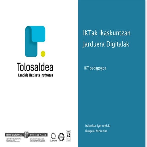 Tolosaldean IKTak ikaskuntzan 2015.2016