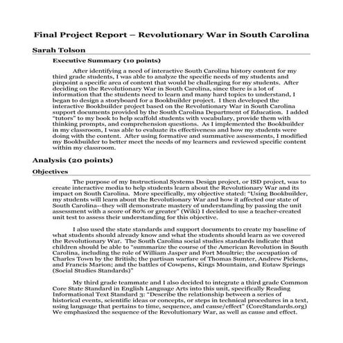 Tolson 722 Final Report