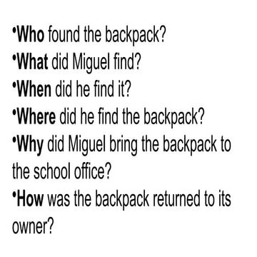 Detailed Inquiry into the Discovery and Return of a Lost Backpack | PPTX