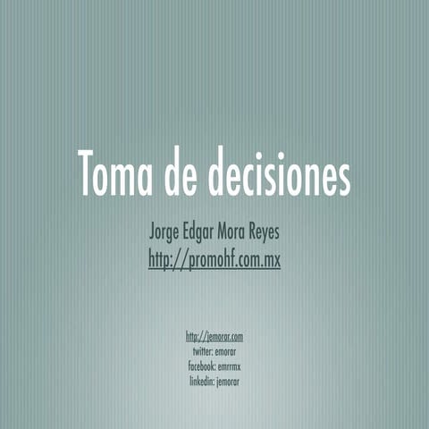 Toma de decisiones