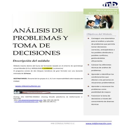 Análisis de problemas y toma de decisiones