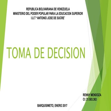 TOMA DE DECISION