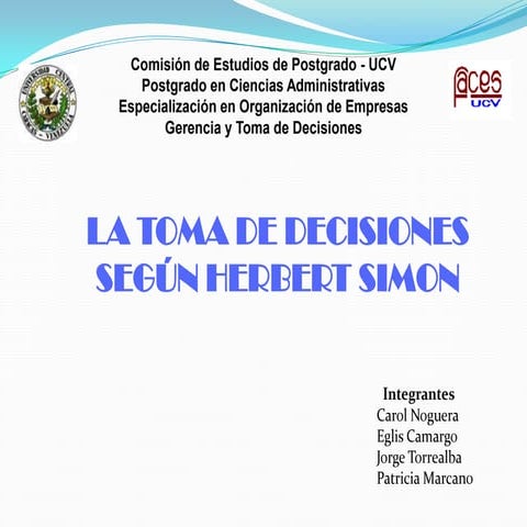 Toma de Decisiones Herbert Simon