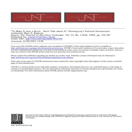 To Make It Into A Novel Dont Talk About It