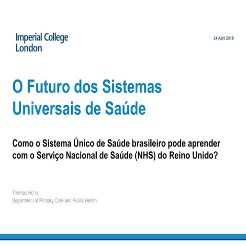 O futuro dos sistemas universais de saúde