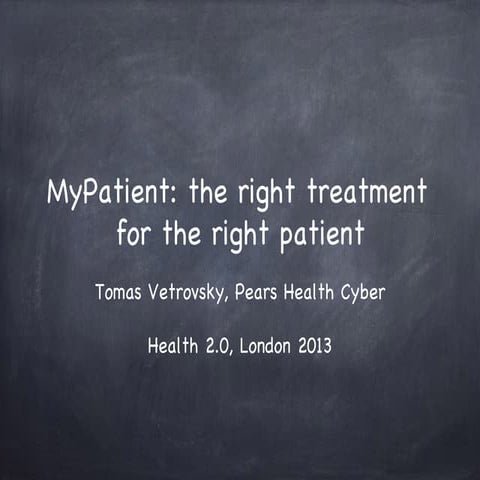 Tomas Vetrovsky Health 2.0 London 2013