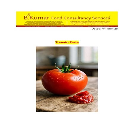 Tomato Paste b kumar food consultancy services