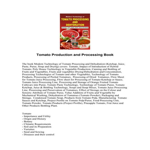 Tomato production and processing book