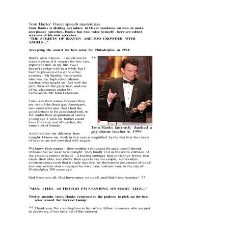 Tom Hanks Masterclass