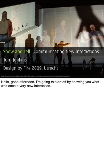 Show and Tell (with notes)