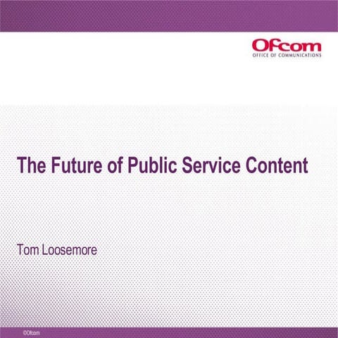 The Future of Public Service Content 