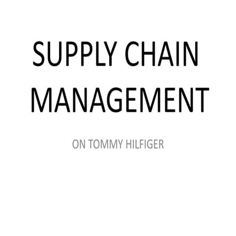 Tommy hilfiger suppy chain mgt.