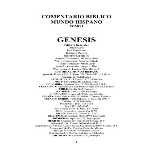 Tomo 1 genesis