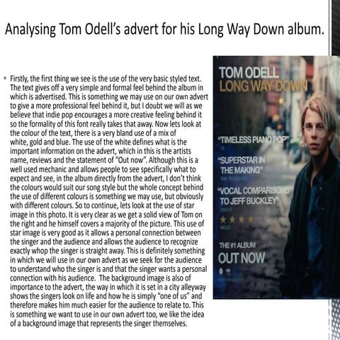 Tom odell’s ad